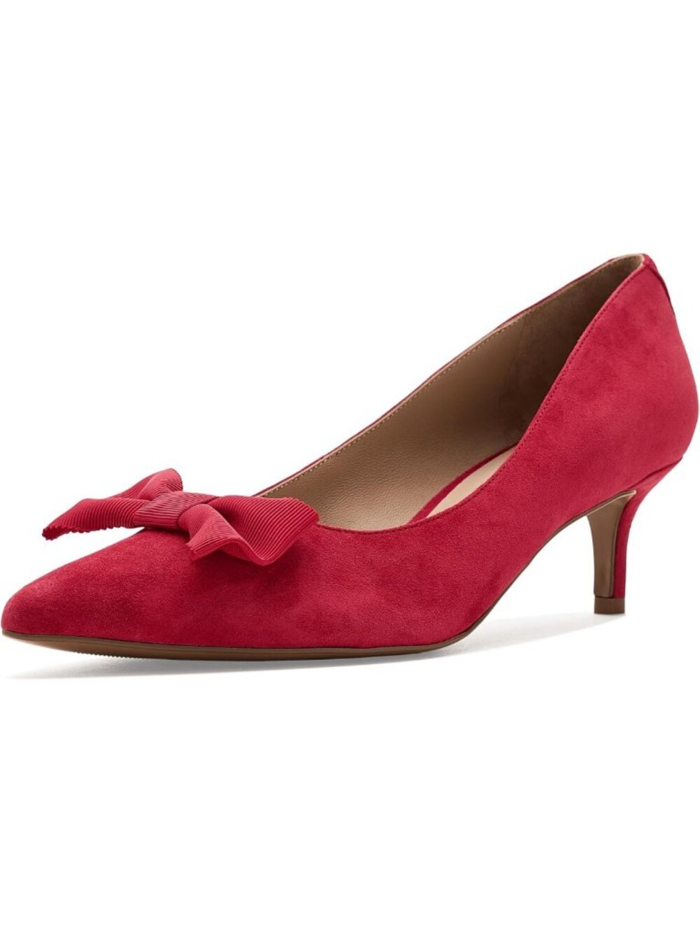 Chic Bow-Trim Suede Pumps - Elegant High Heels for Parties & Events